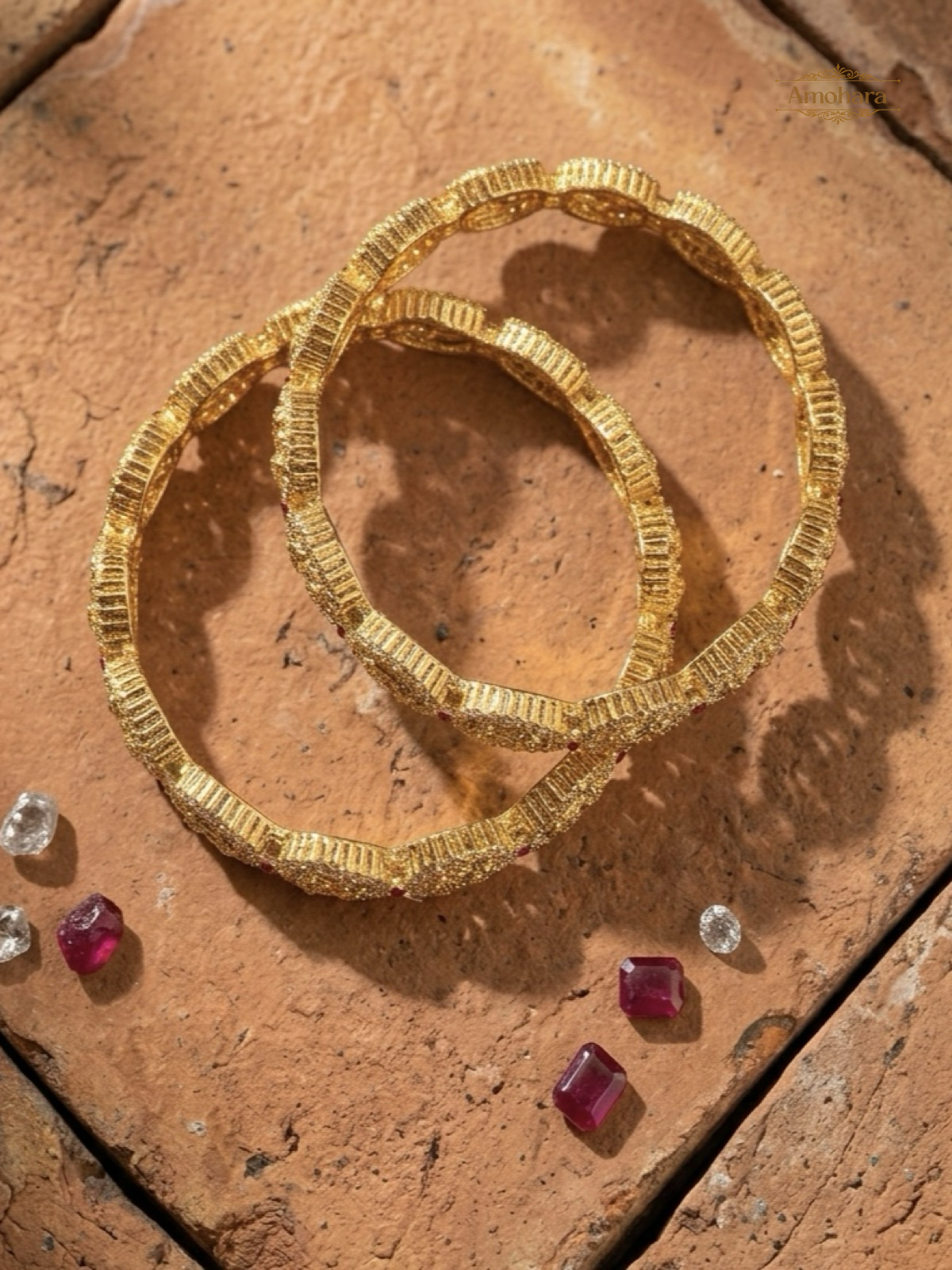 Lakshmi Stone Temple Gold Cover Bangles