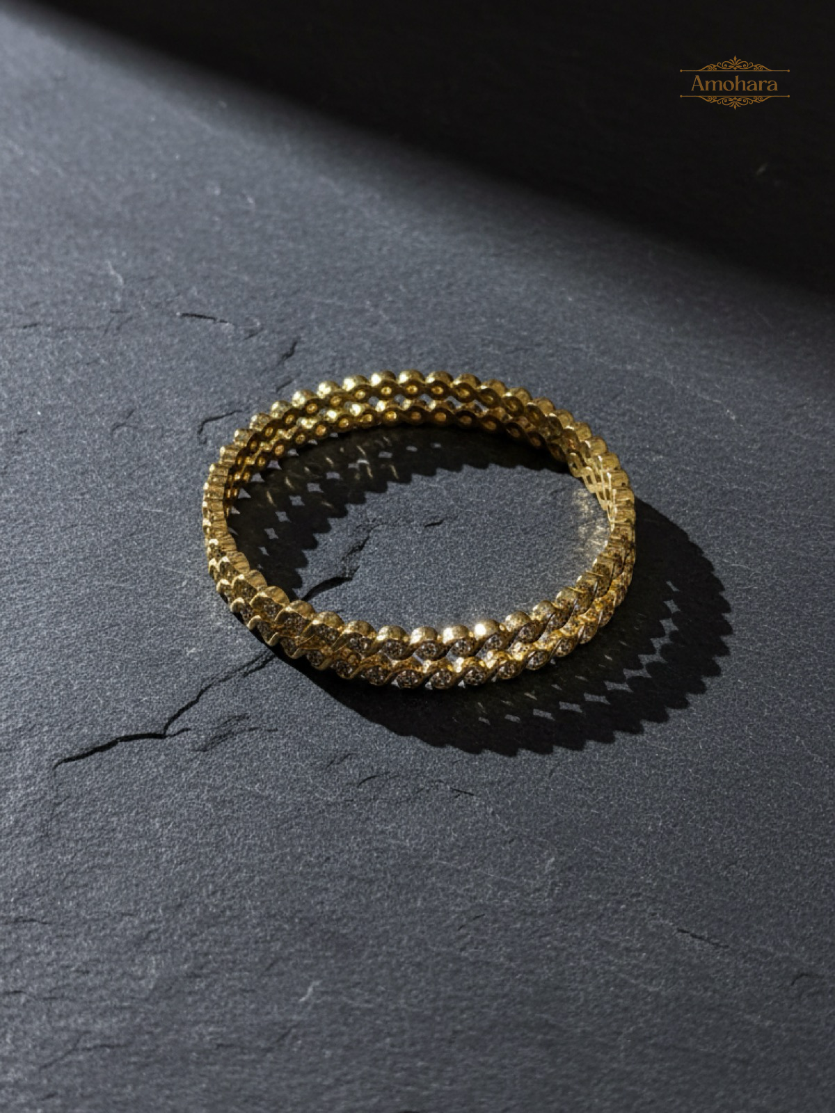Twinkle Wave Gold Cover Bangles