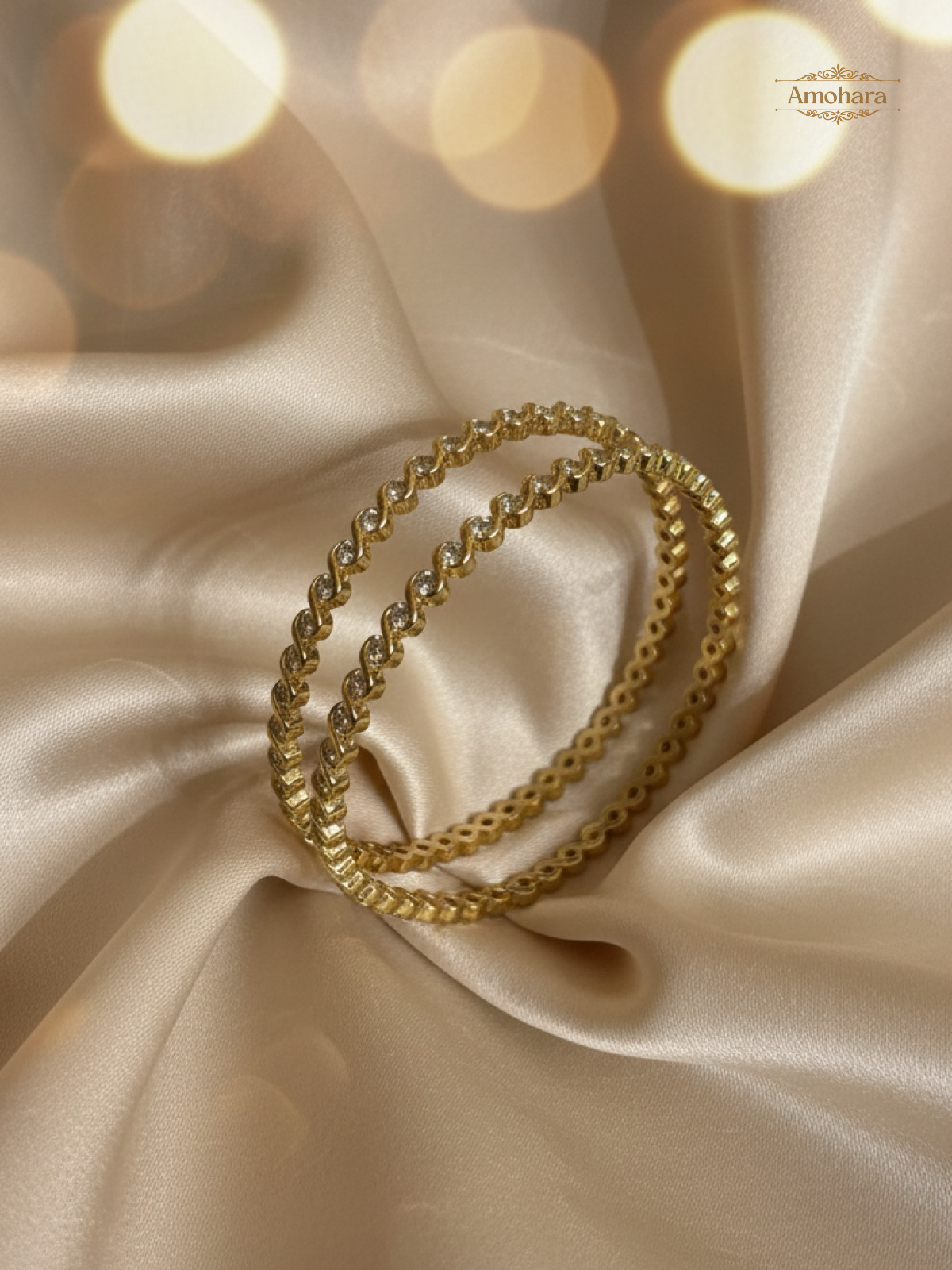 Twinkle Wave Gold Cover Bangles