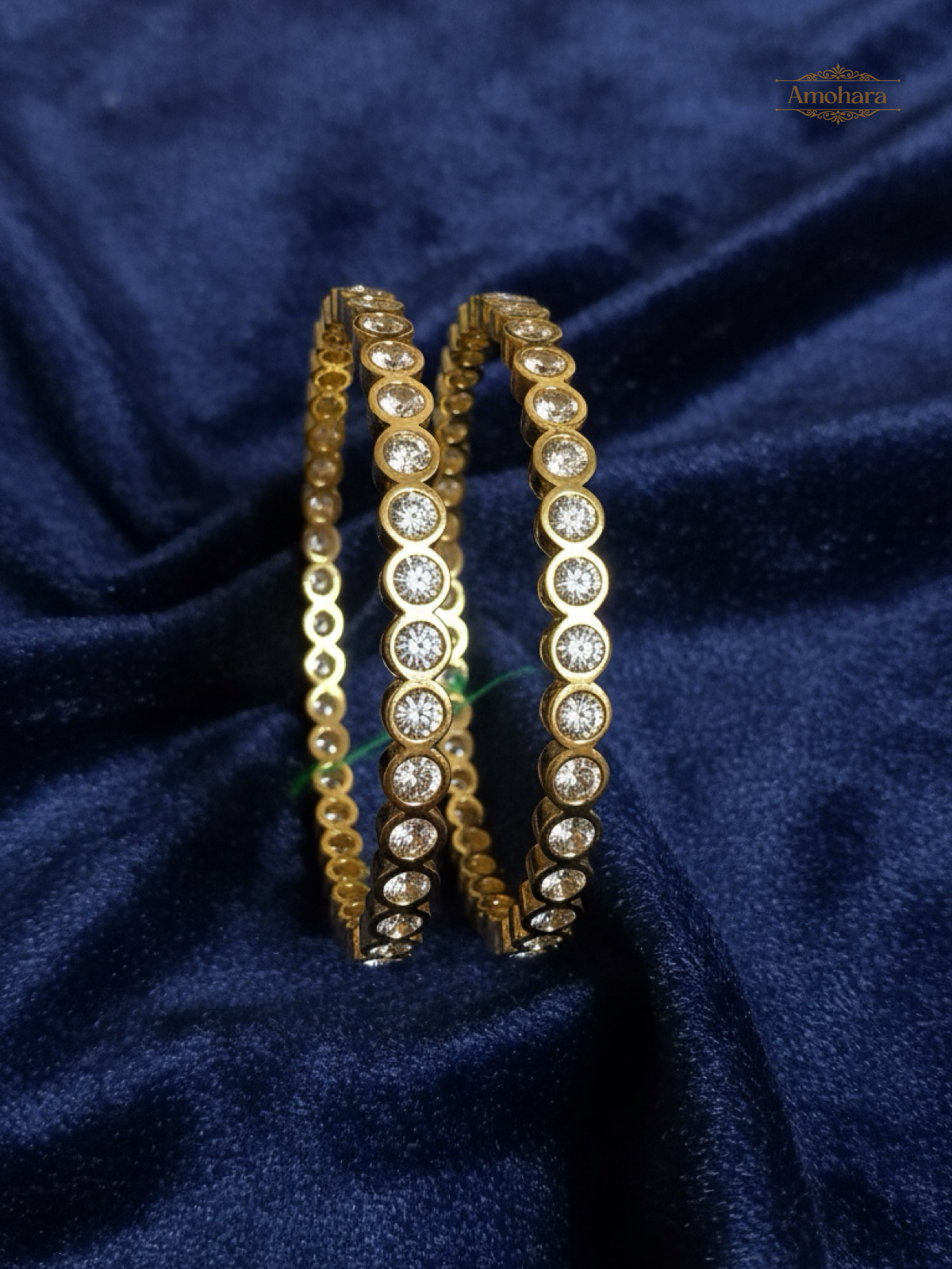 Crystal Halo Gold Cover Bangles
