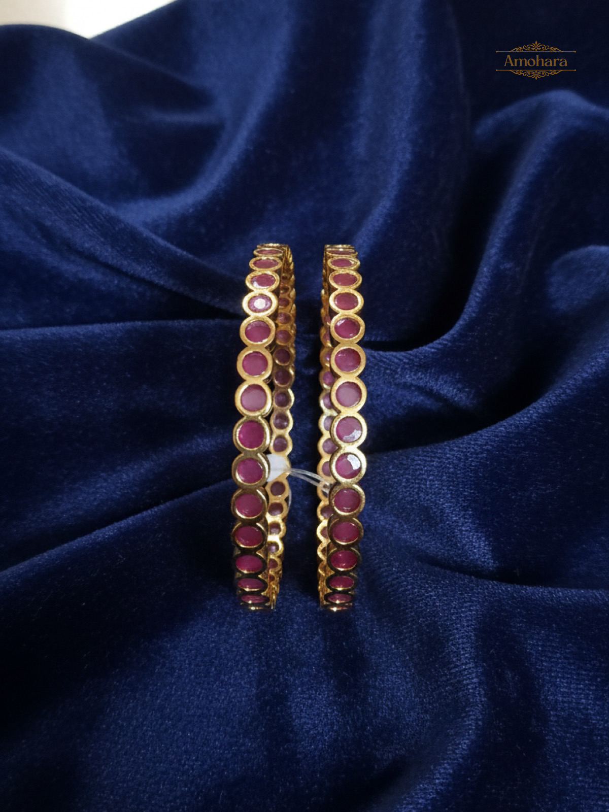 Ruby Circle Gold Cover Bangles