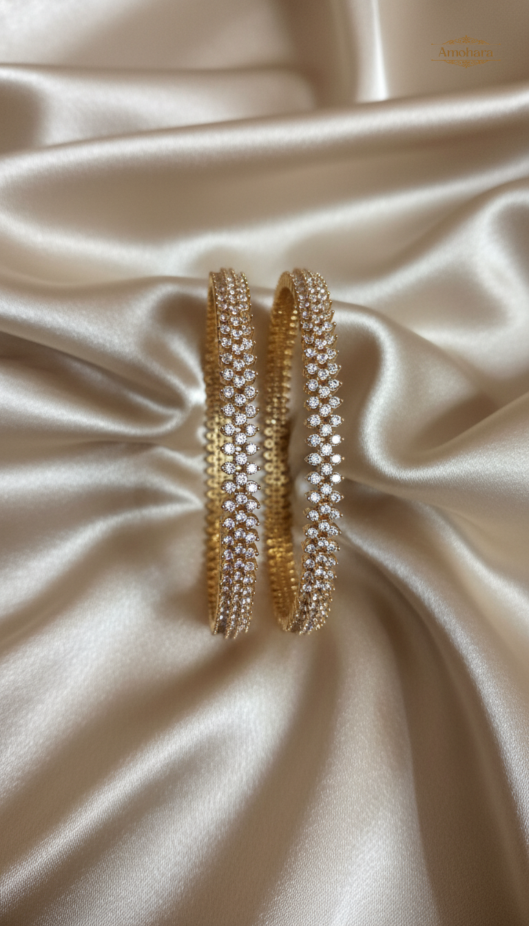 Diamond Glow Gold Cover Bangles