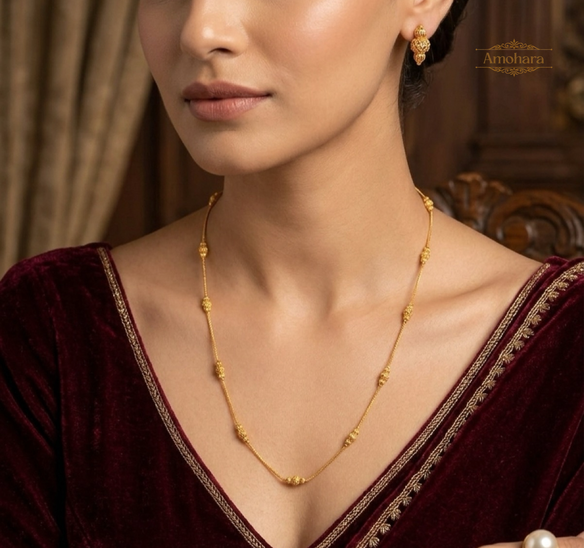 Golden Bead Elegance Chain