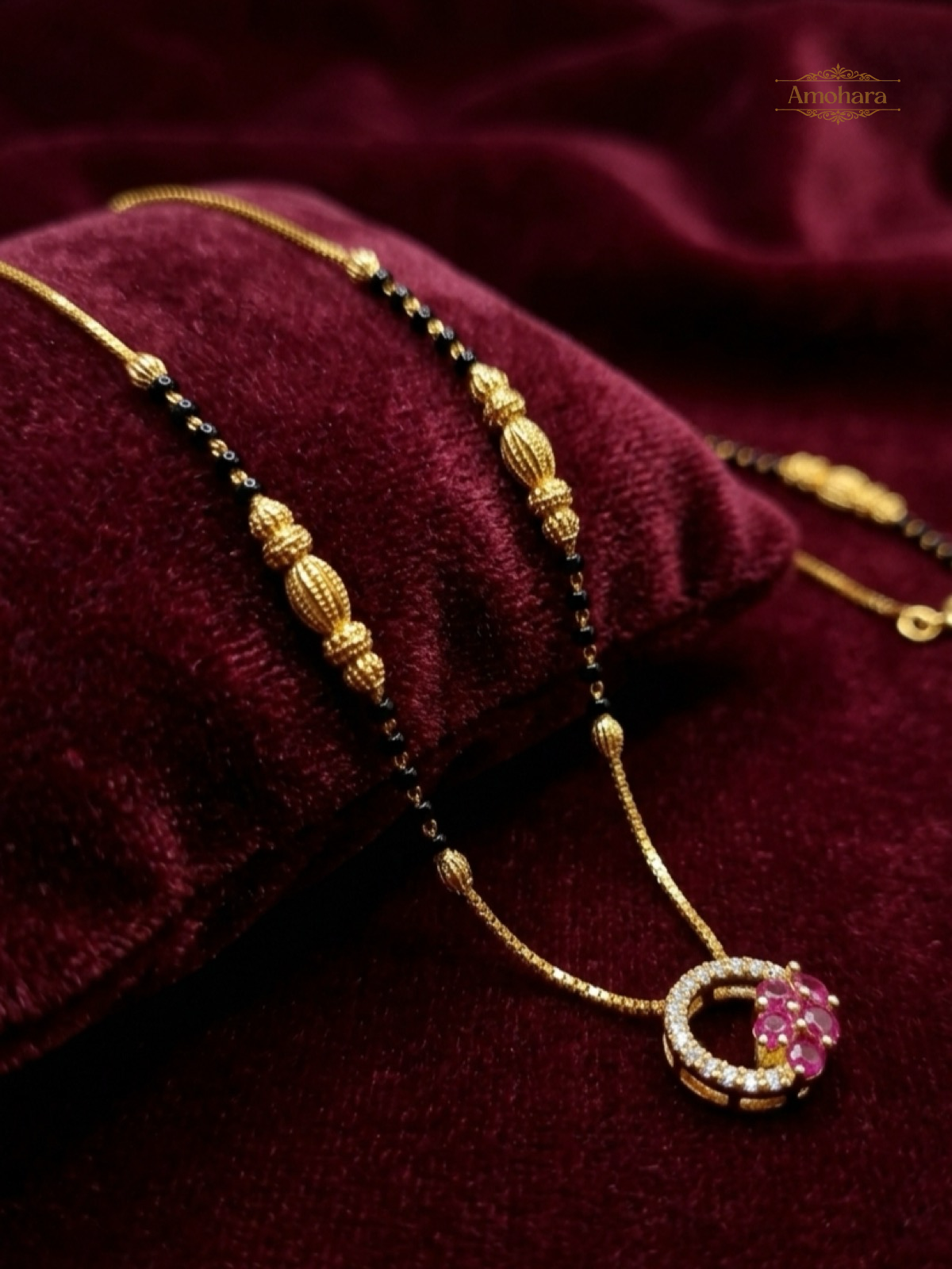 Ruby Bloom Halo Mangalsutra