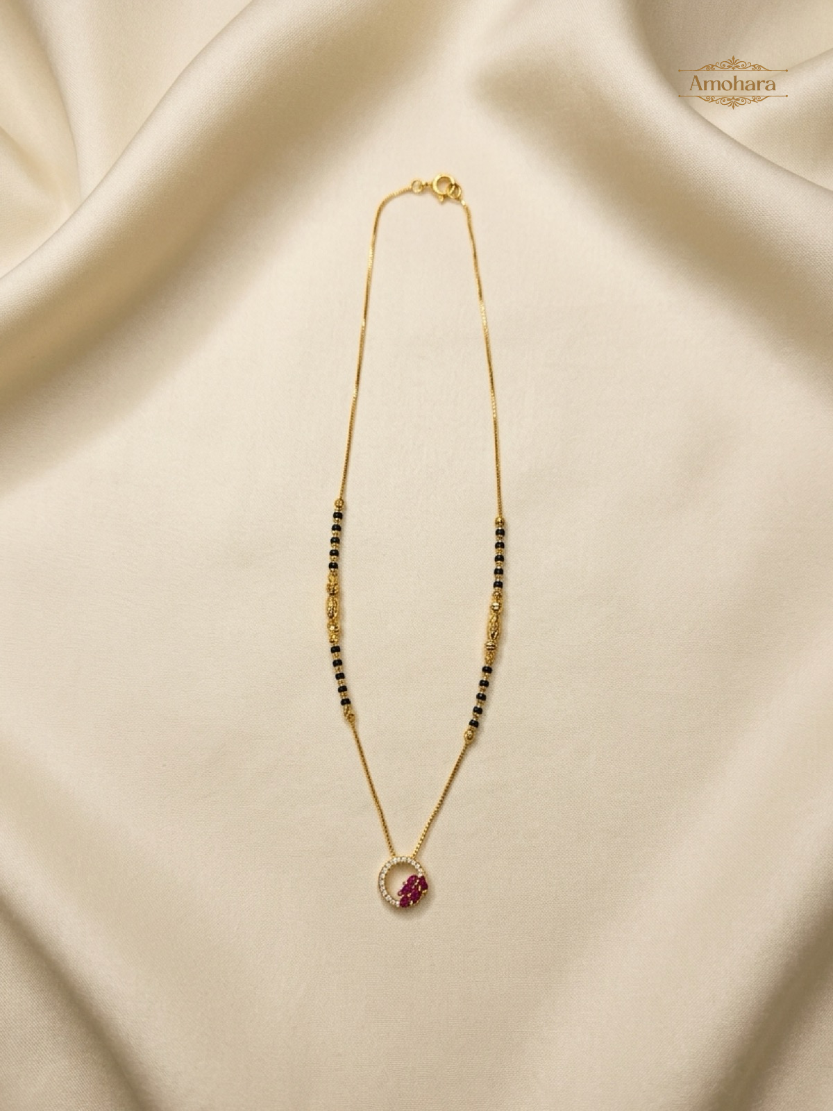 Ruby Bloom Halo Mangalsutra