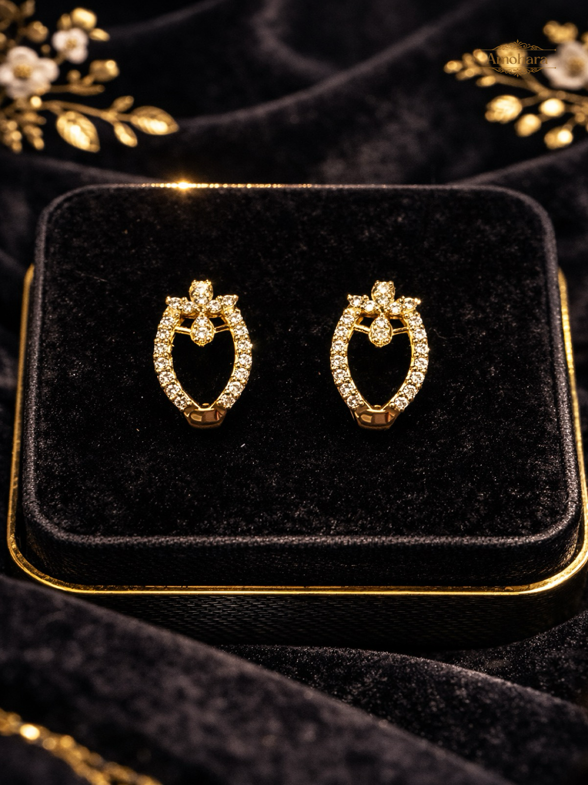 White J stud oval