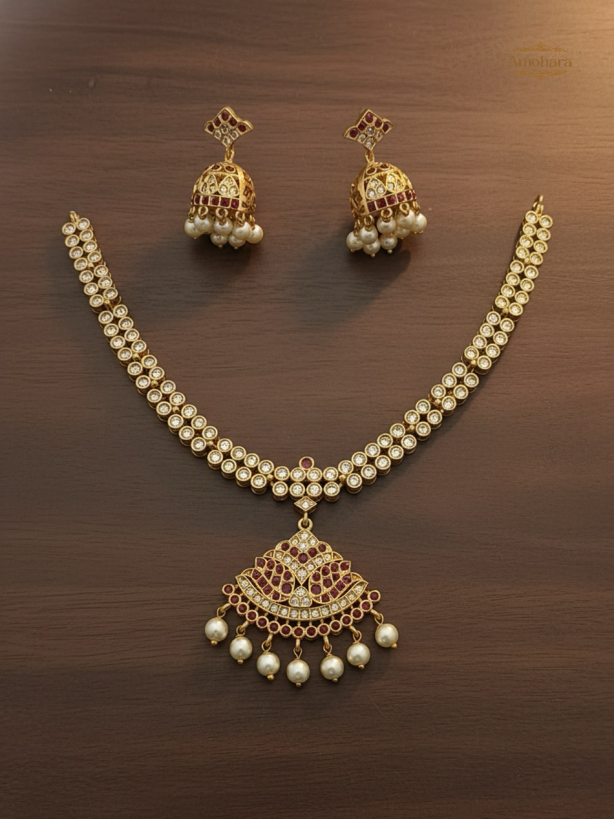 Royal Kundan Pearl Drop Necklace Set