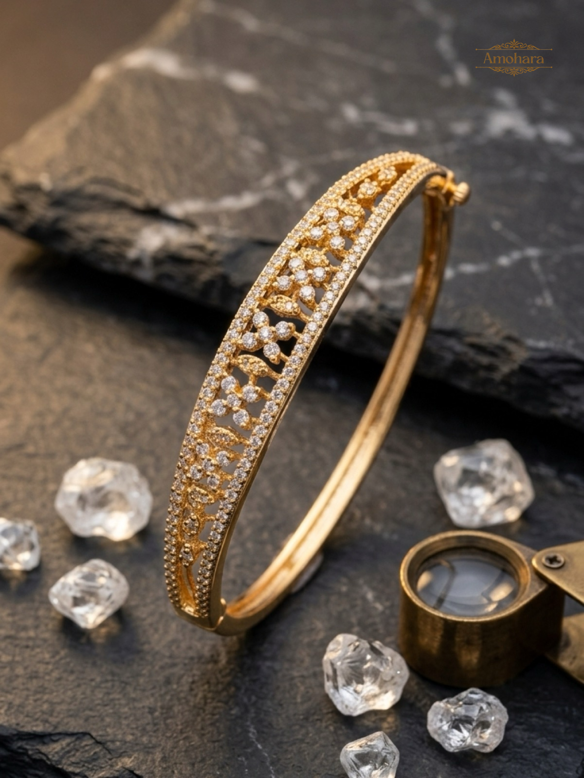 Floral Radiance Bangle Bracelet