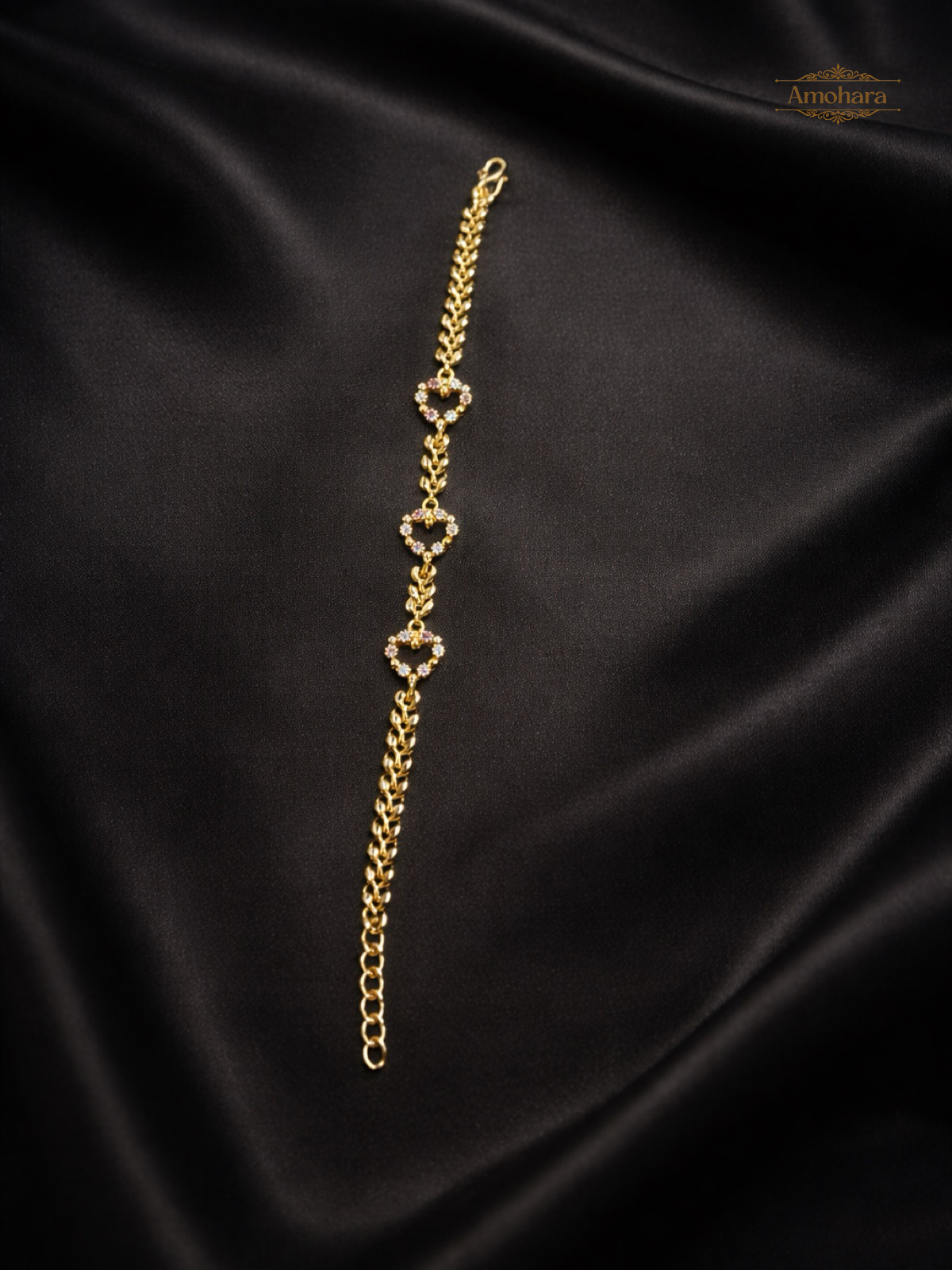 Golden Heart Charm Gold Covering chain Bracelet