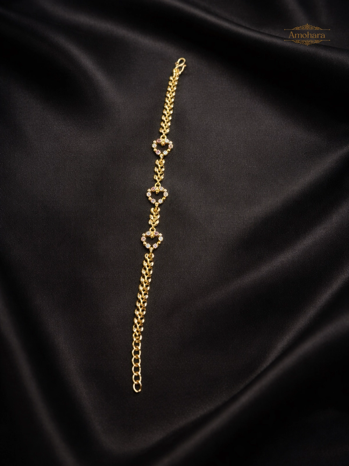 Golden Heart Charm Gold Covering chain Bracelet