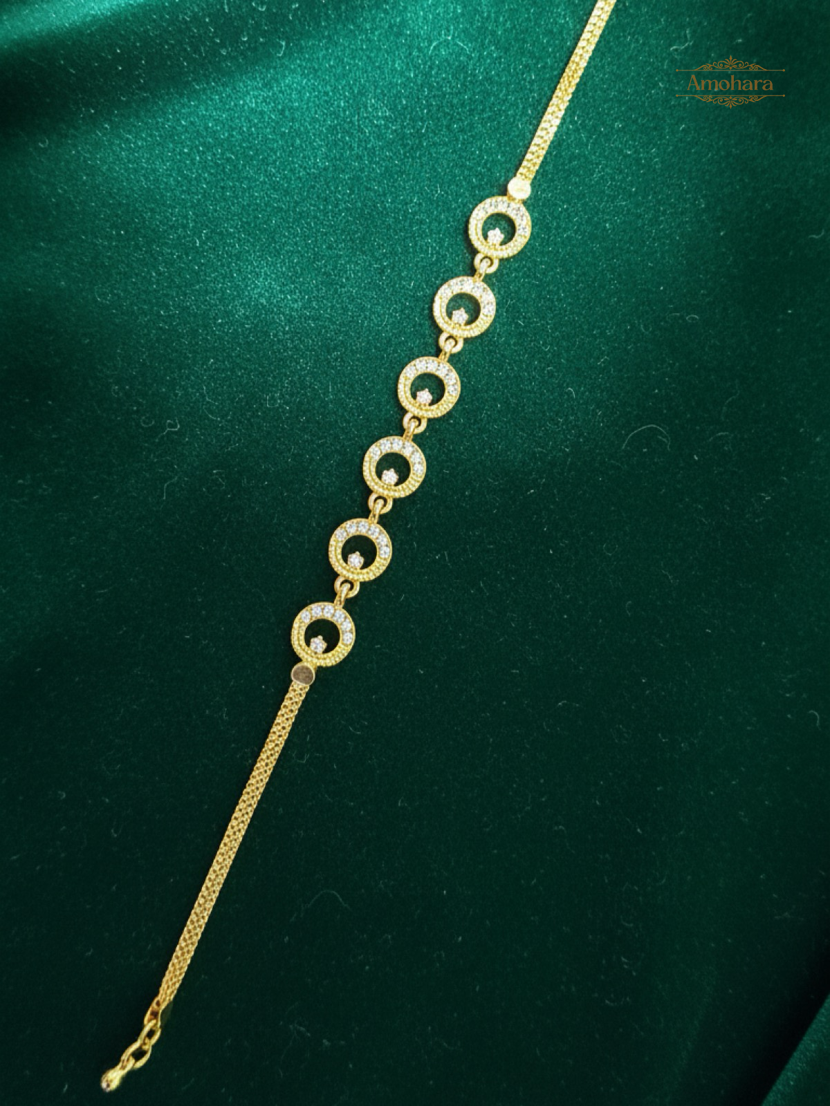 Circle Charm Glow Gold Covering chain Bracelet
