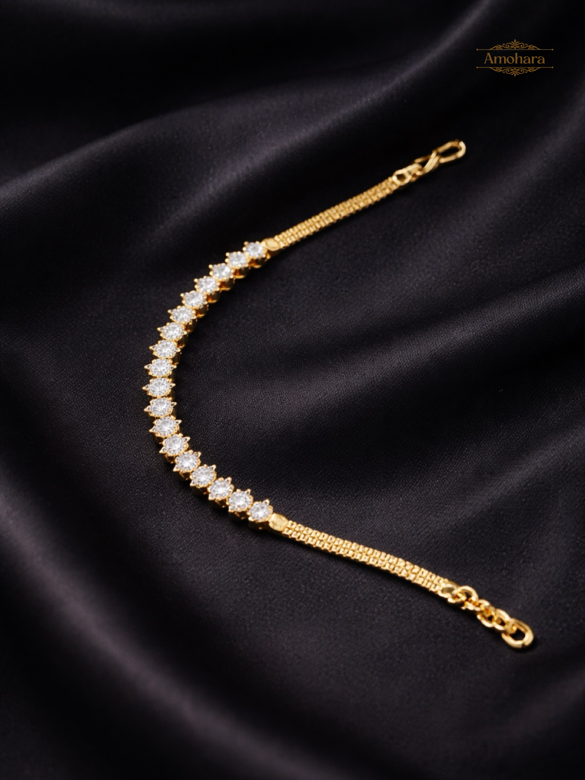 Crystal Elegance Gold Covering chain Bracelet