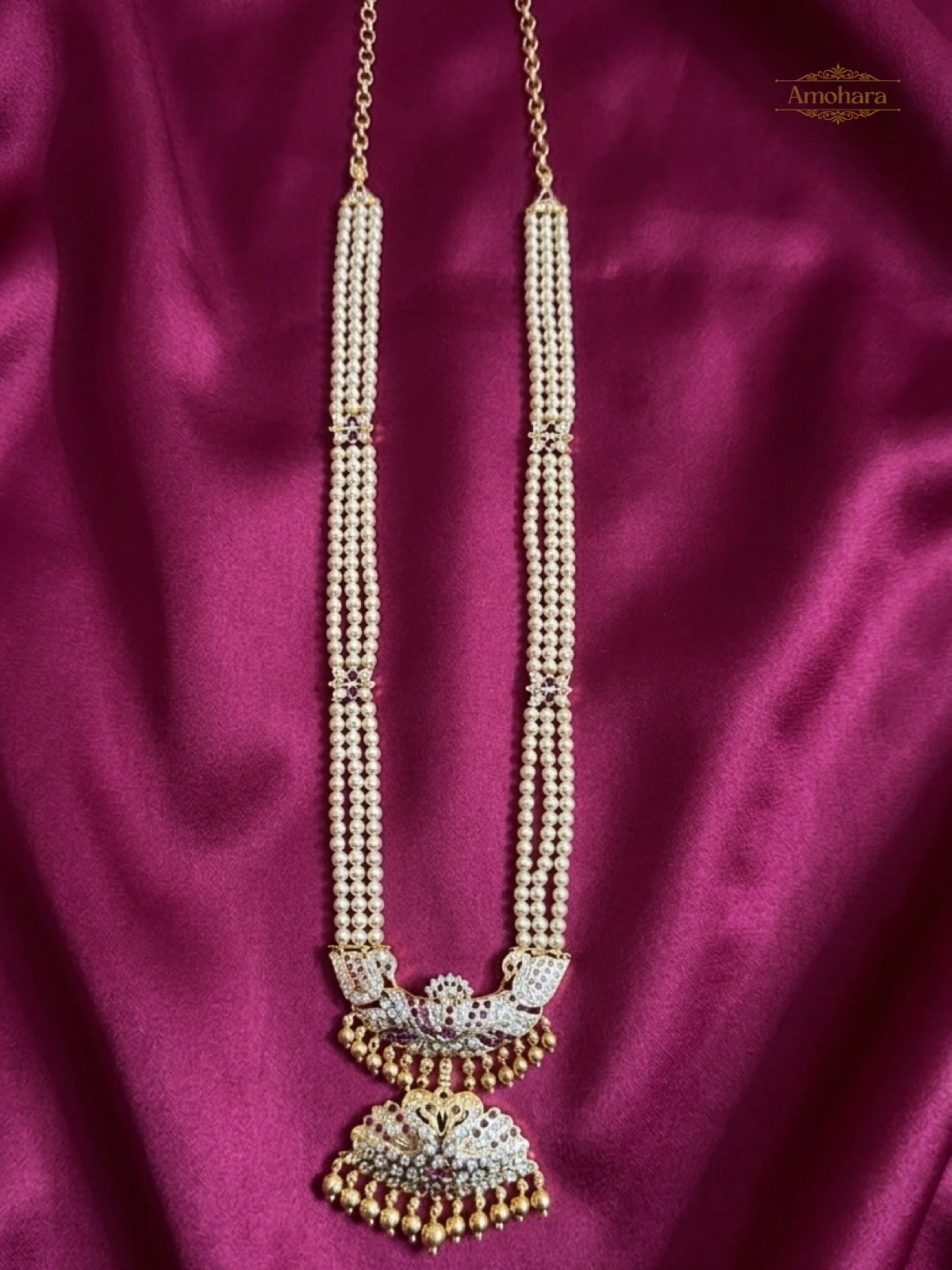 Traditional pearl Heritage Panchaloham haaram