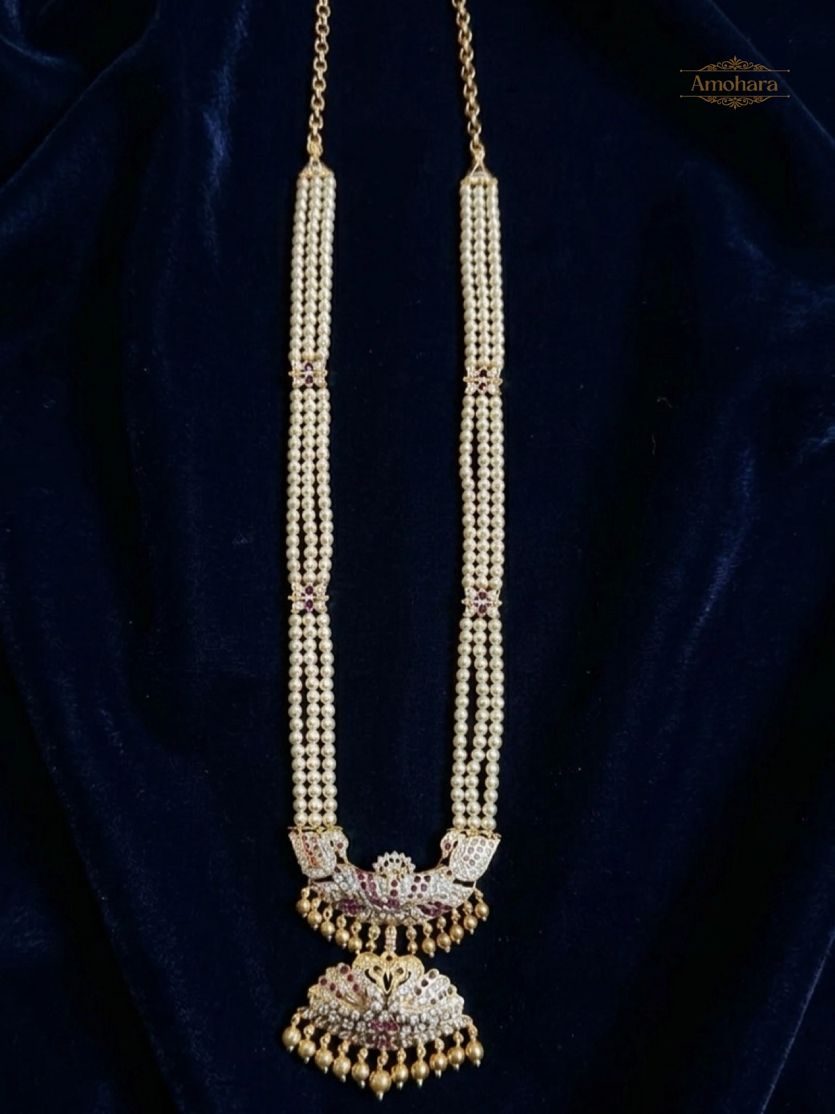 Traditional pearl Heritage Panchaloham haaram