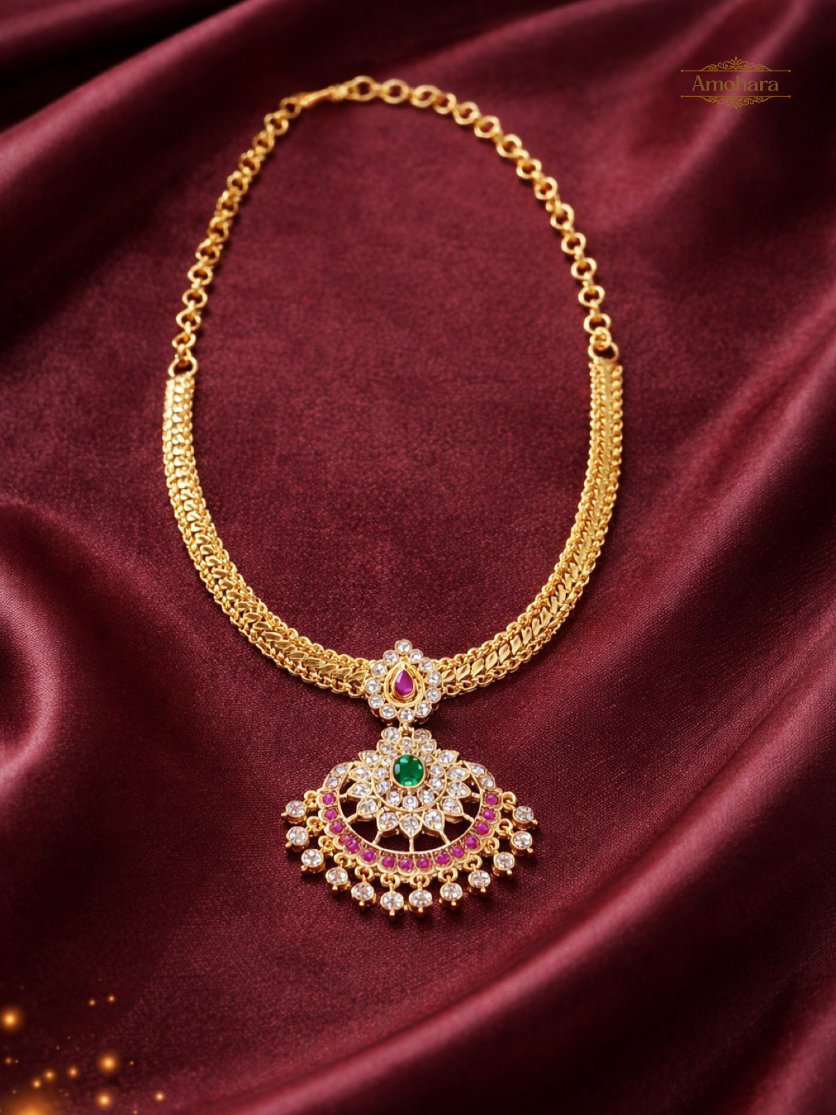 Padmaraga Panchaloha Necklace