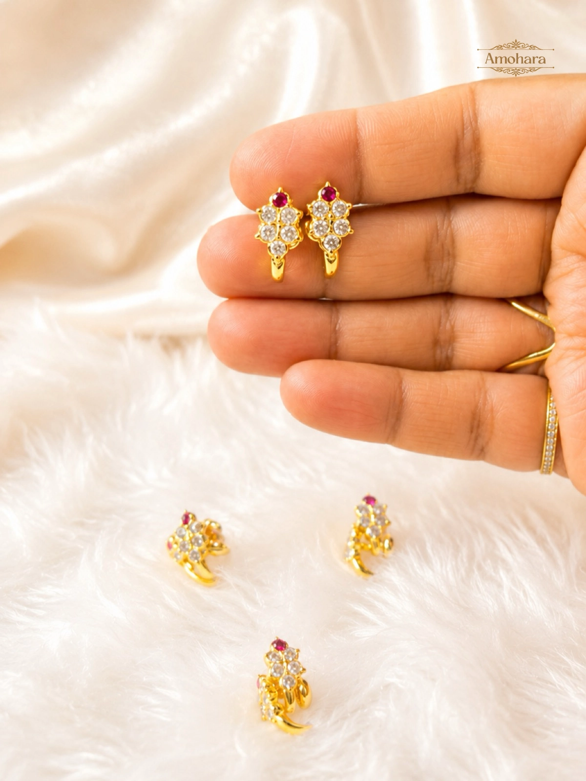 Ruby Blossom Panchaloham J Studs