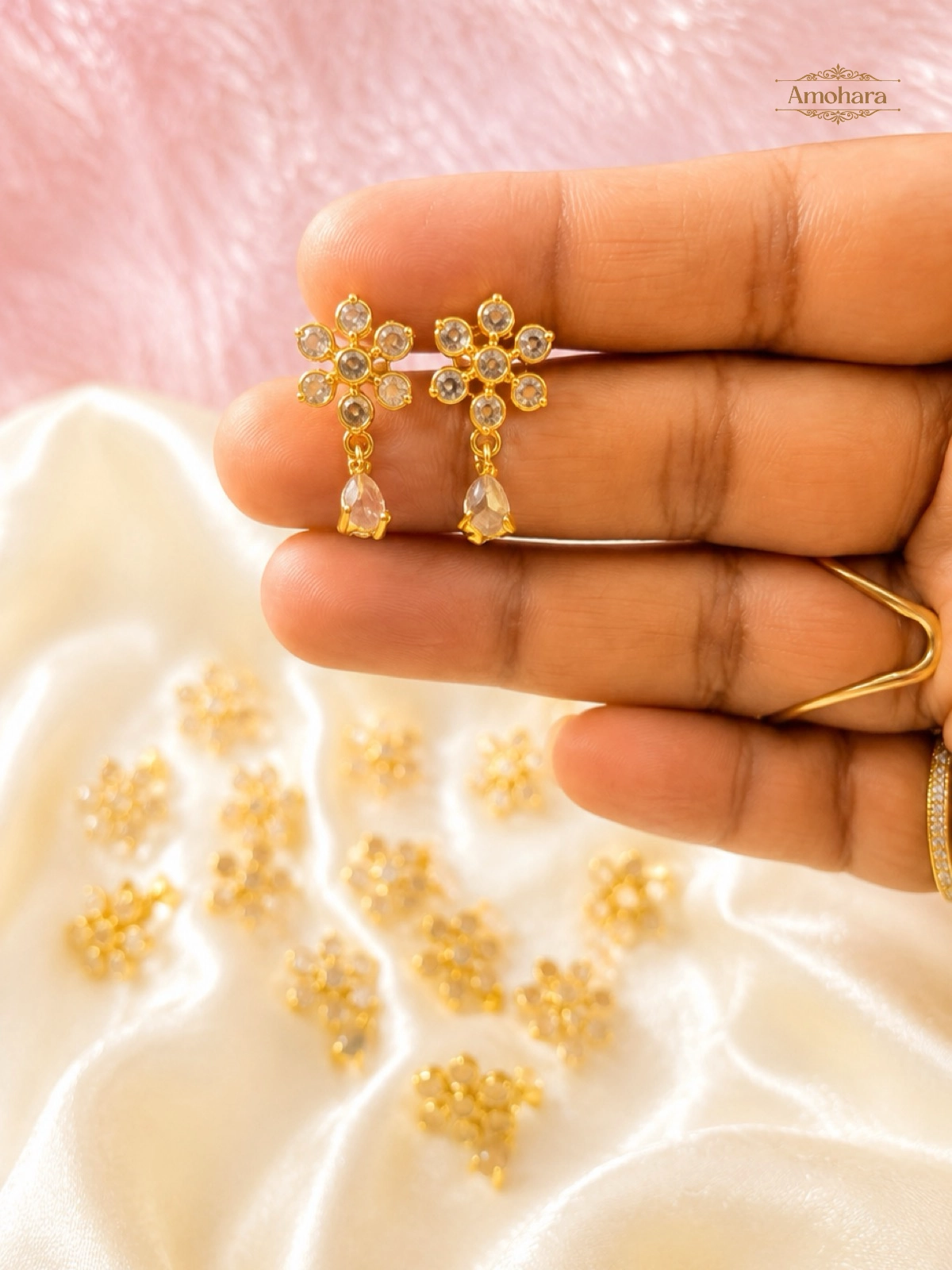 Flora Drop Panchaloham Studs