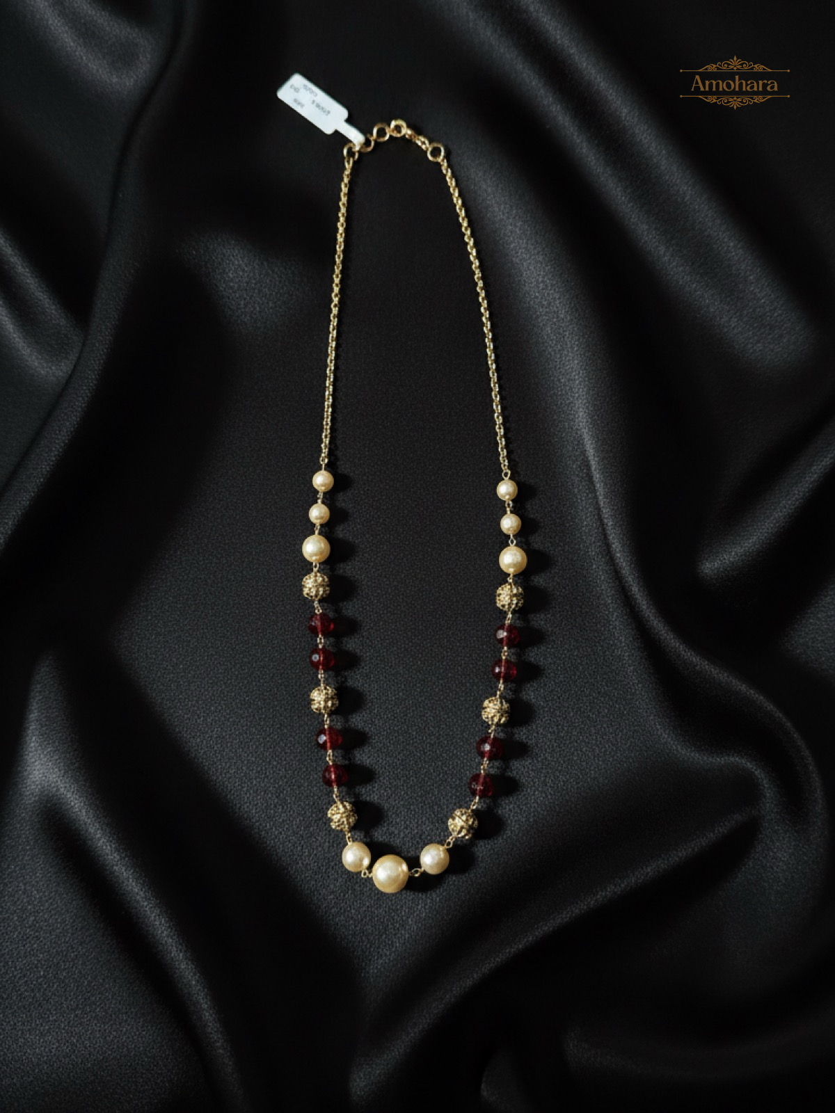 Ruby Pearl Grace Necklace