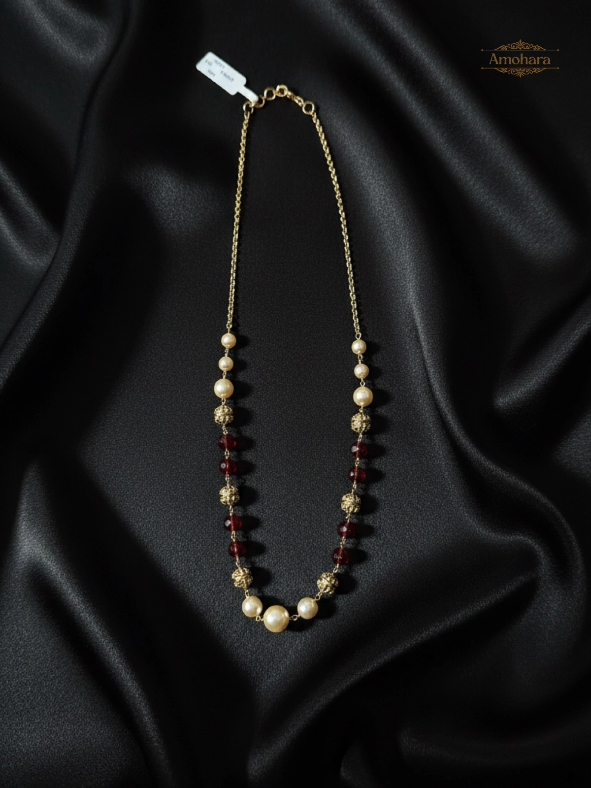 Ruby Pearl Grace Necklace