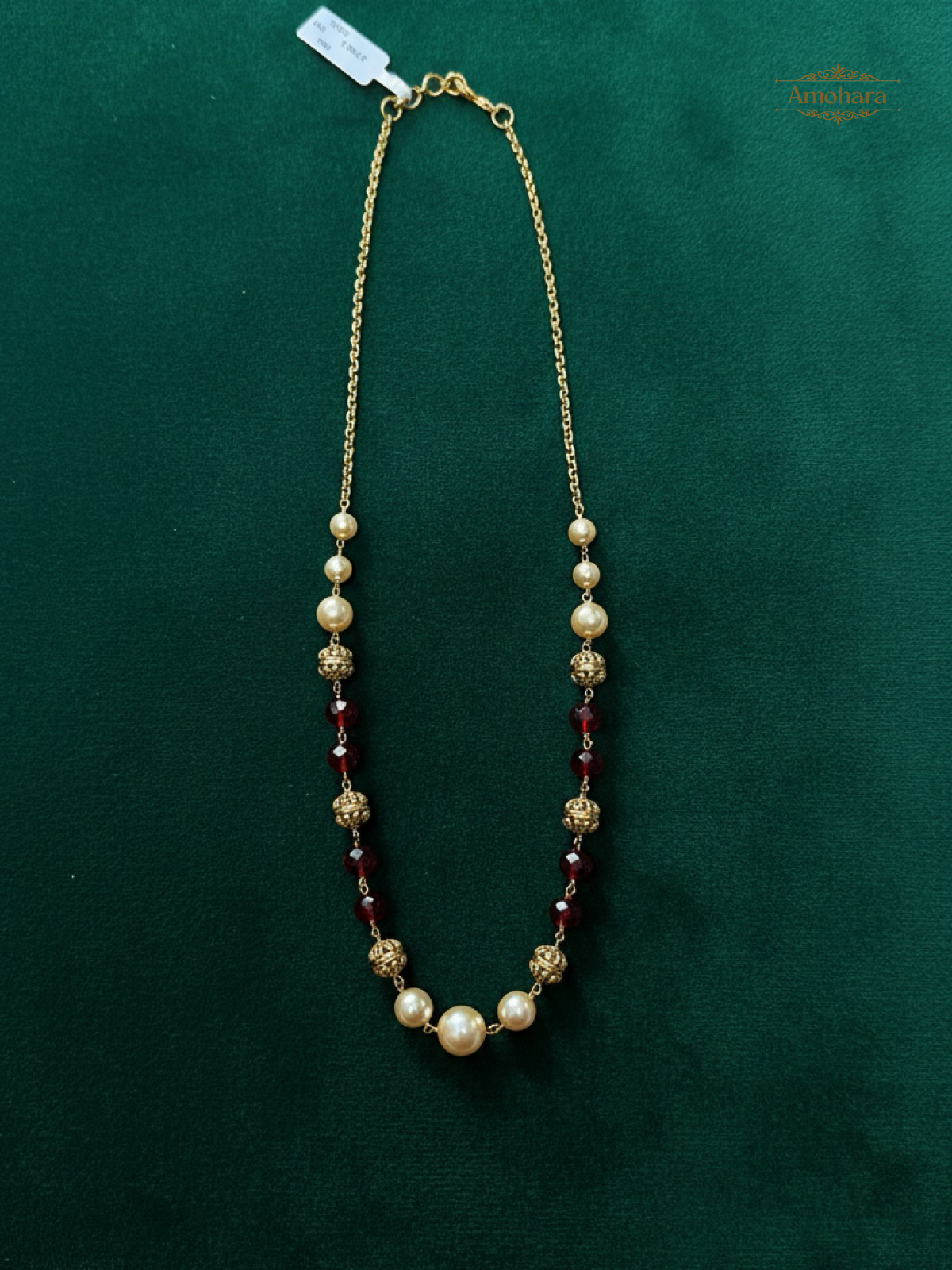 Ruby Pearl Grace Necklace