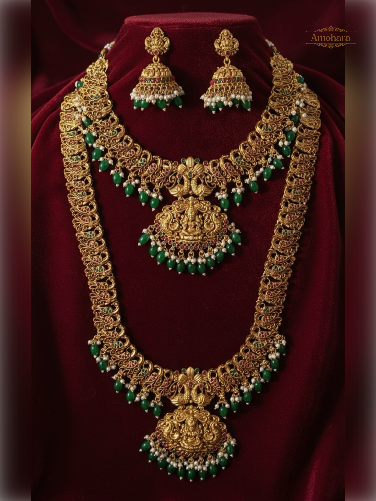Lakshmi Emerald Bridal Haaram Set