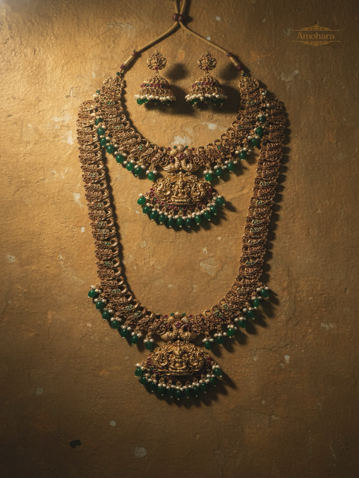 Lakshmi Emerald Bridal Haaram Set