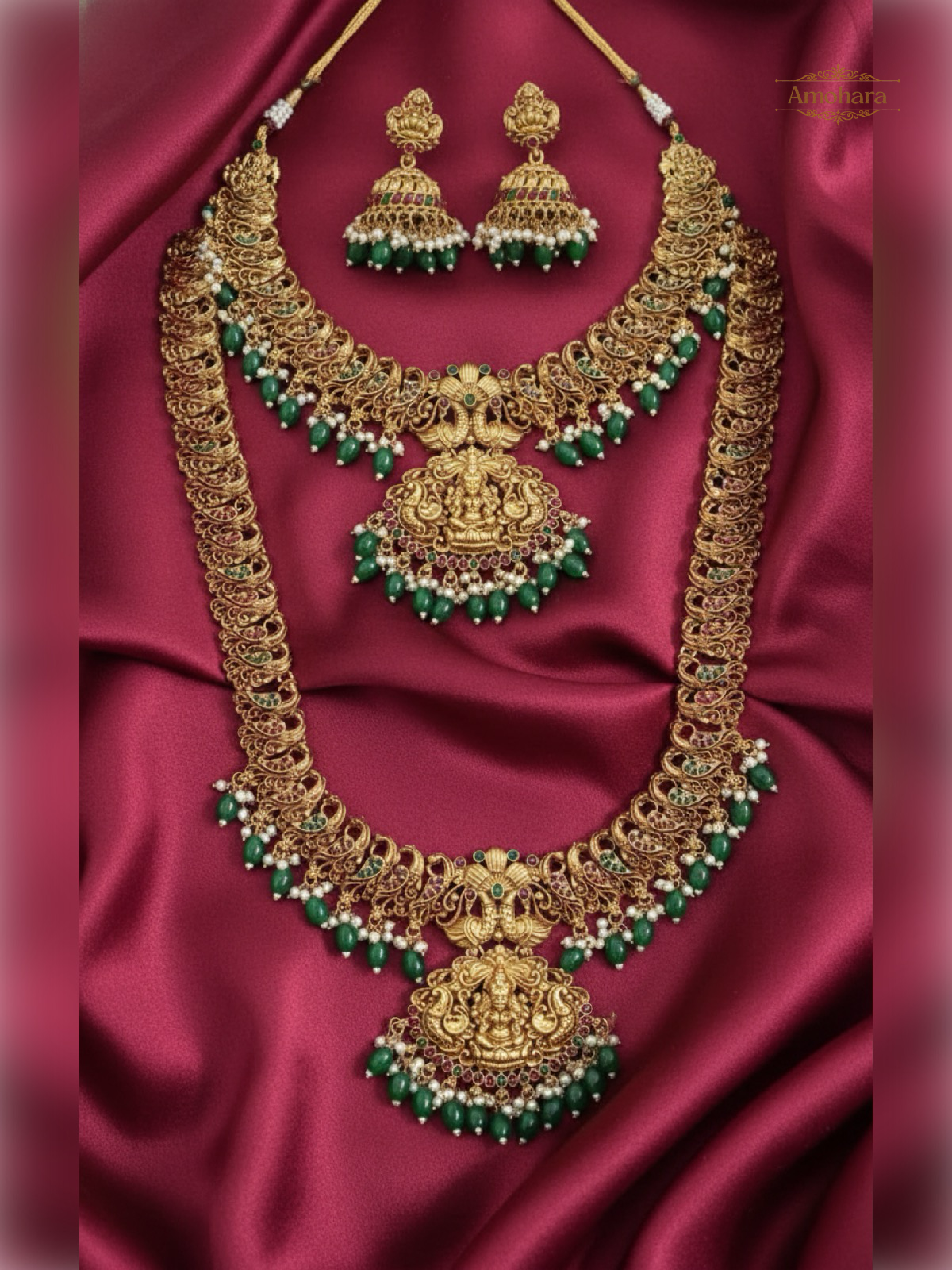 Lakshmi Emerald Bridal Haaram Set