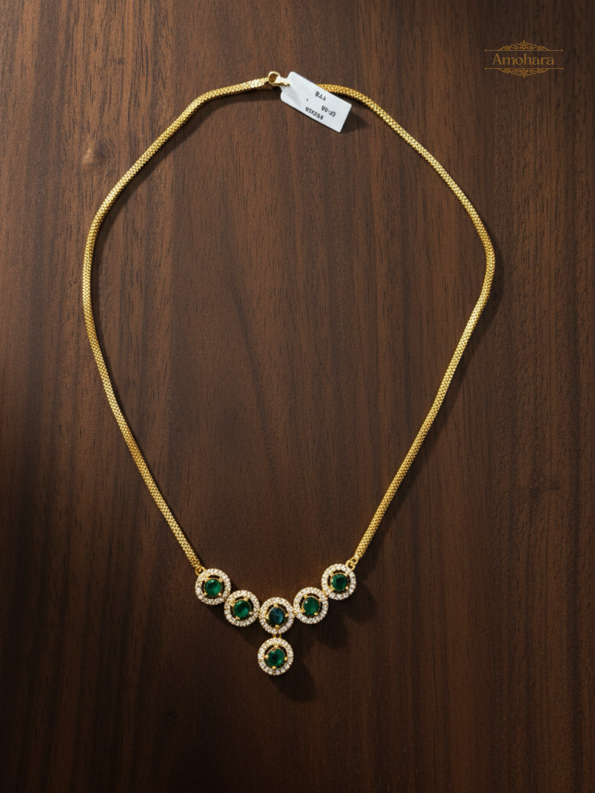 Emerald Halo Pendant Chain